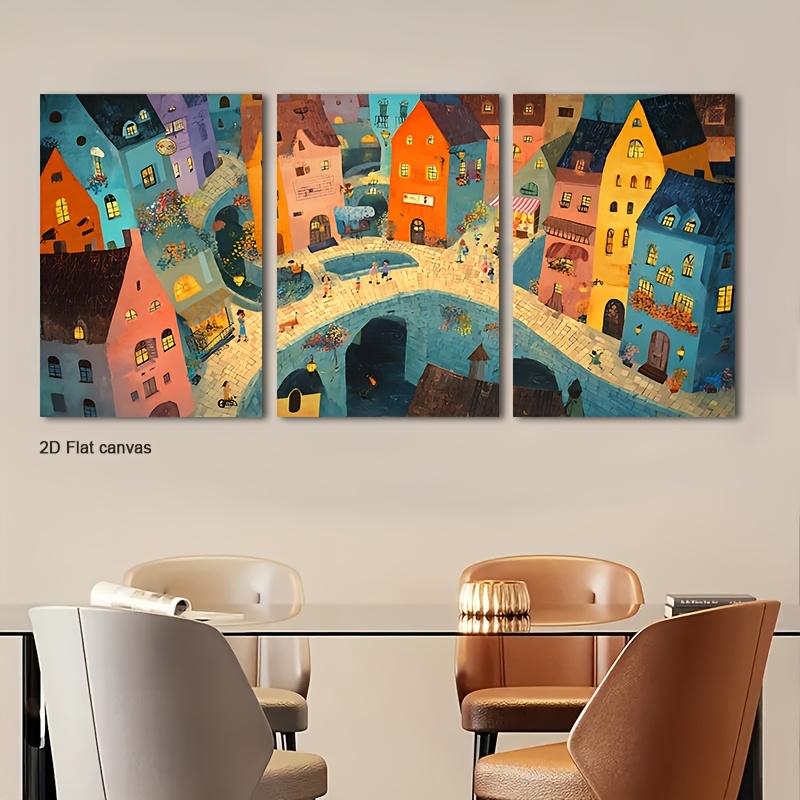 Canvas Wrap Ready - ภาพผ้าใบไร้กรอบ 3 ชิ้น ศิลปะตกแต่งผนังเทพนิยาย - ธีมเวทมนตร์และพ่อมด,