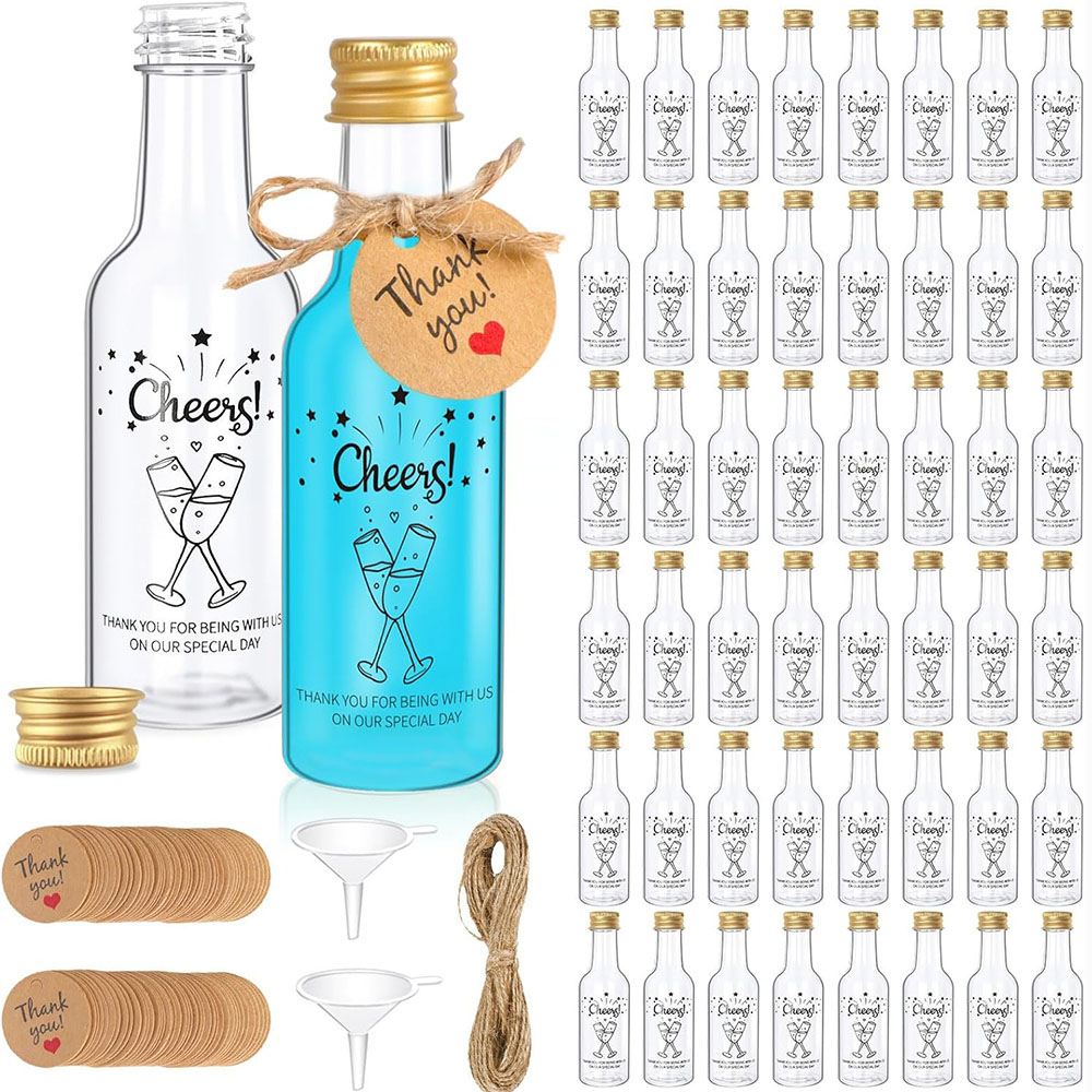Water Bottle Blank - ขวดเหล้าขนาดเล็ก 50 แพ็ค, ขวดไวน์ขนาดเล็ก 1.7 ออนซ์/50