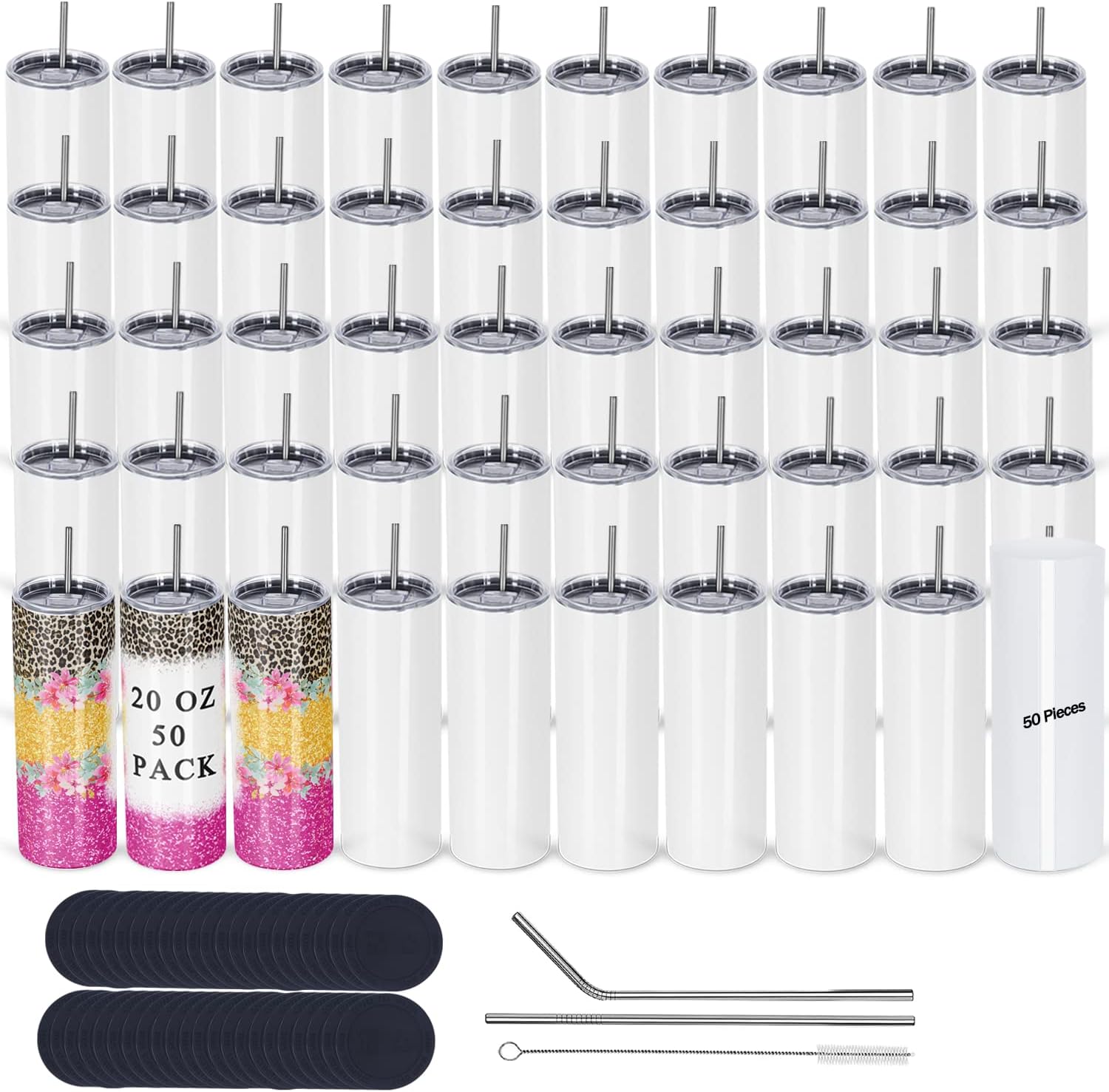 Tumbler 20Oz White - 50 Pack Sublimation Tumblers จํานวนมาก 20