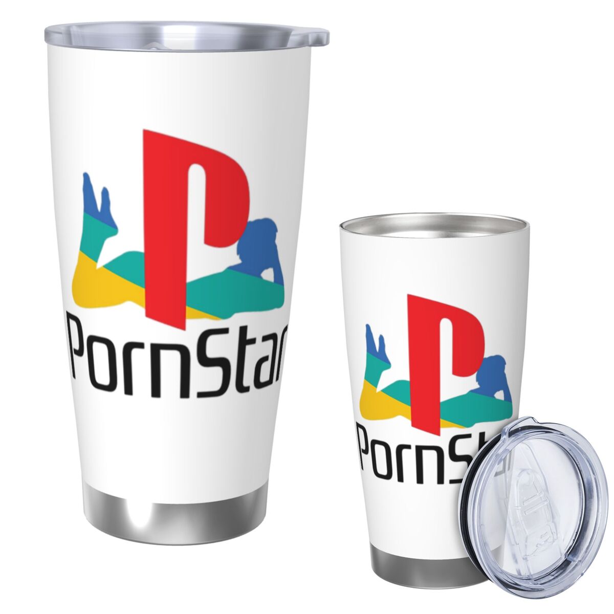 Tumbler 20Oz White - Ps Pron Star สีขาวสแตนเลส Tumbler สูญญากาศฉนวนแก้วความร้อนเย็นถ้วยหลอดพร้อมฝาปิด