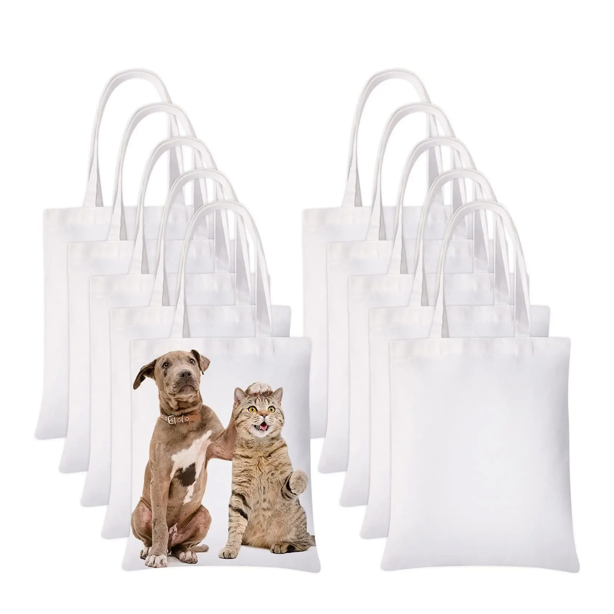 กระเป๋าผ้าแคนวาสสีขาว 6 ชิ้น,  - Tote Bag Sublimation บทวิจารณ์และราคา