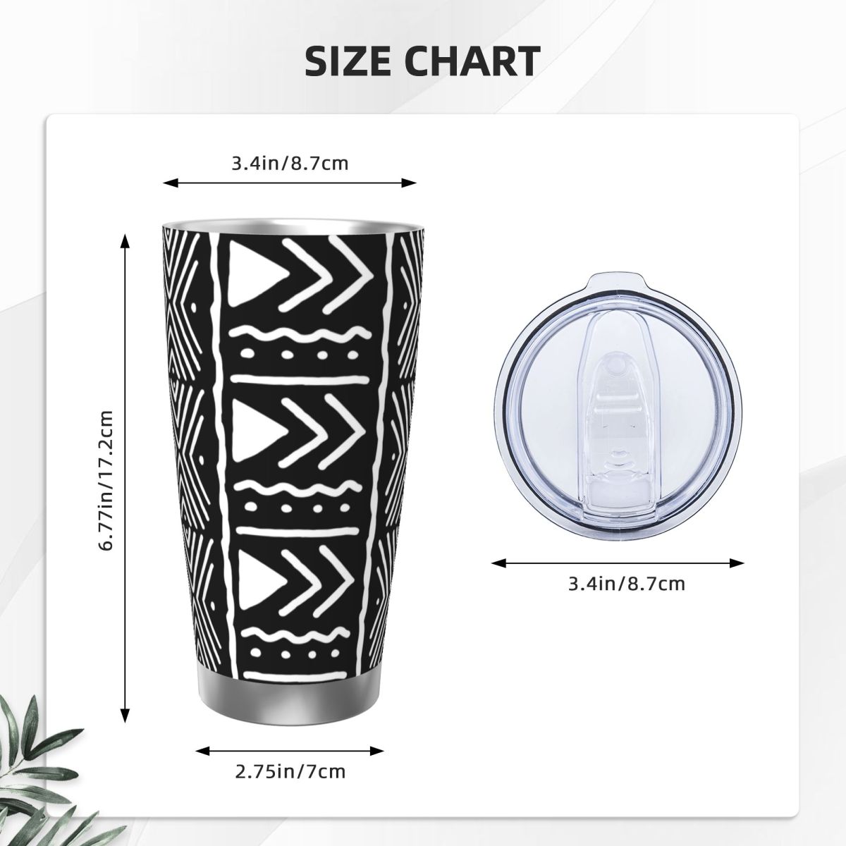 แก้วน้ำสแตนเลสลายชนเผ่าโบโกลัน - Tumbler 20Oz White บทวิจารณ์และราคา