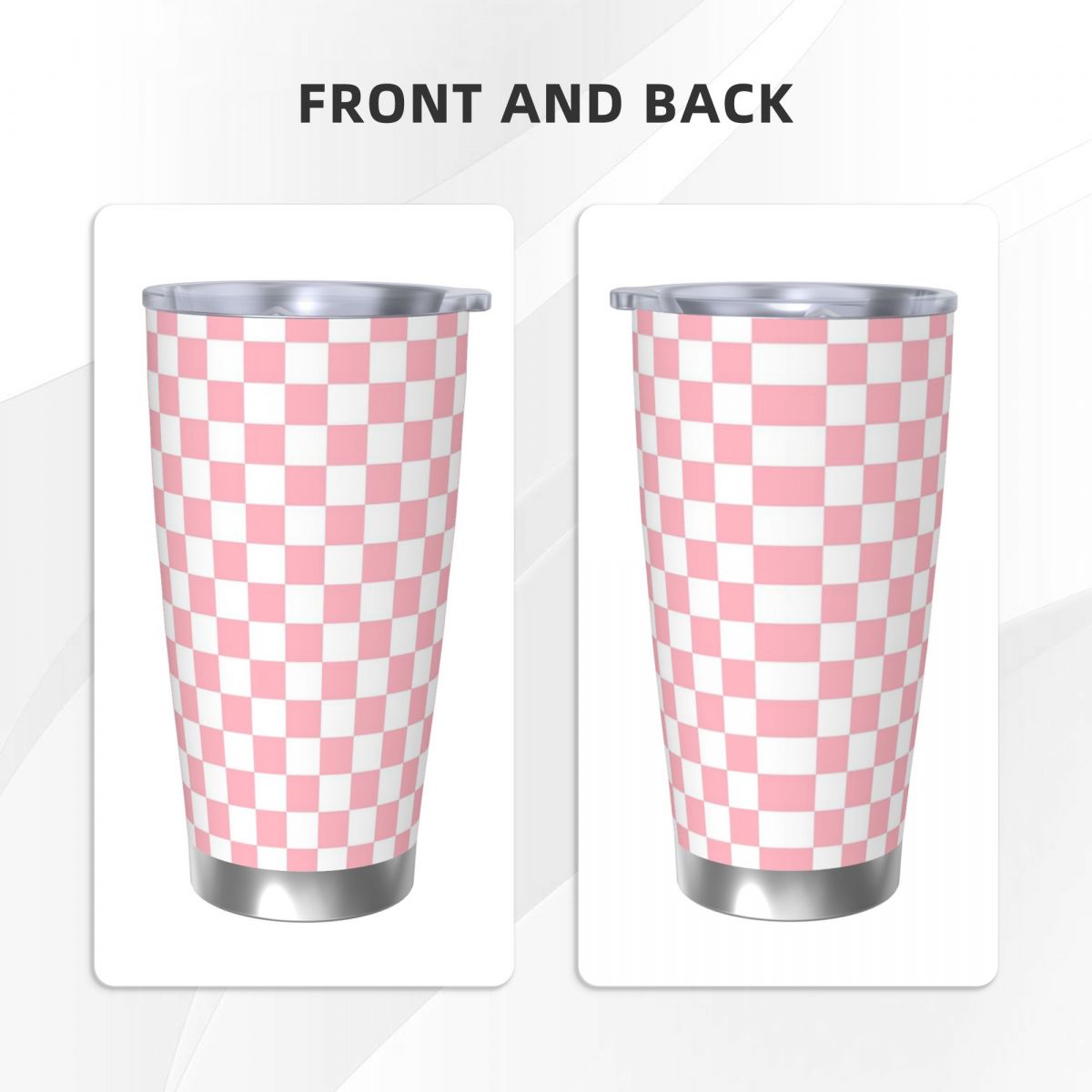 สีชมพูสีขาว Checkerboard รูปแบ - Tumbler 20Oz White บทวิจารณ์และราคา
