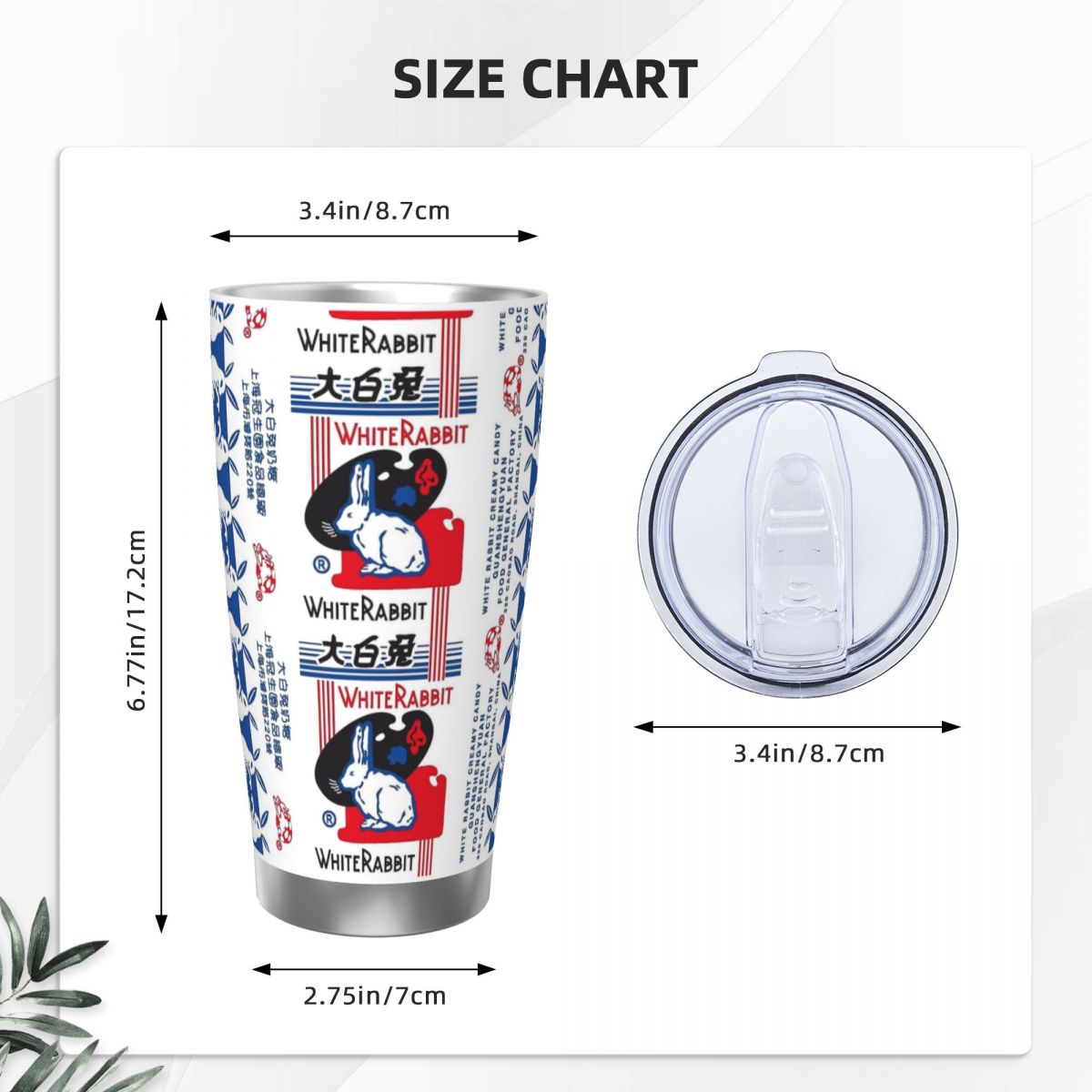 สีขาวกระต่าย Candy แก้วสแตนเลส - Tumbler 20Oz White บทวิจารณ์และราคา