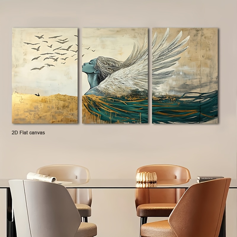 ภาพวาดบนผ้าใบไร้กรอบ 3 ชิ้น รู - Canvas Wrap Ready บทวิจารณ์และราคา