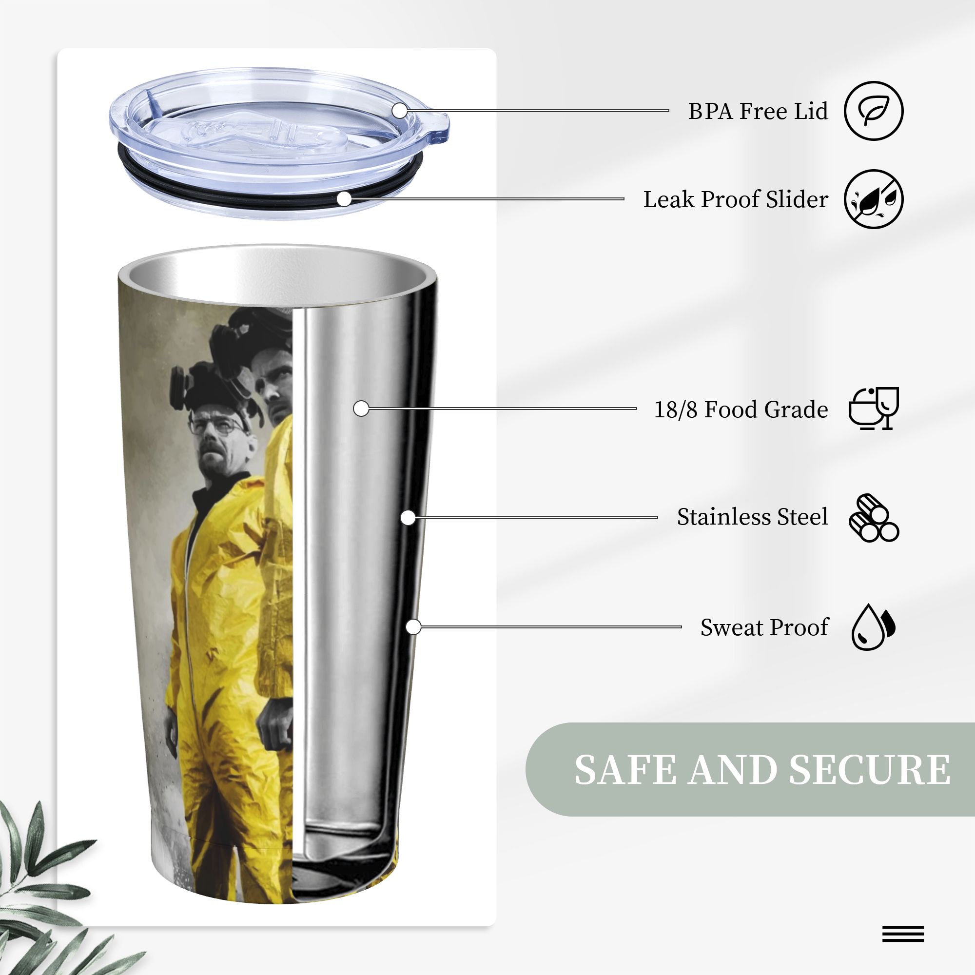 แก้วน้ำเก็บความร้อนสุญญากาศลาย - Tumbler 20Oz White บทวิจารณ์และราคา