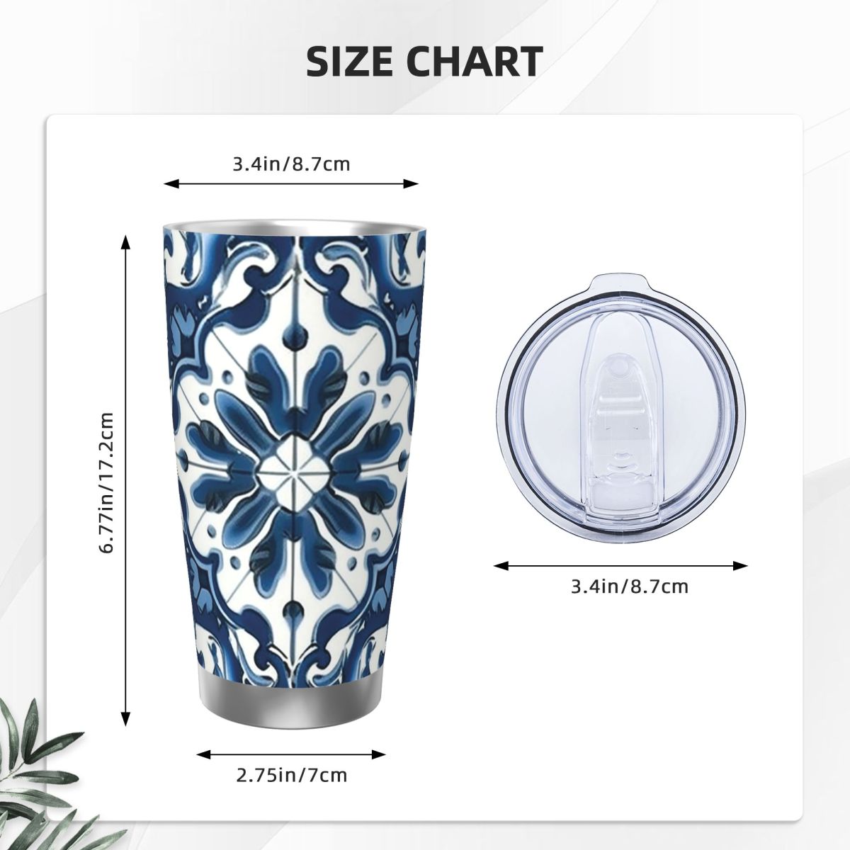 สีฟ้าและสีขาว Majolica รูปแบบส - Tumbler 20Oz White บทวิจารณ์และราคา